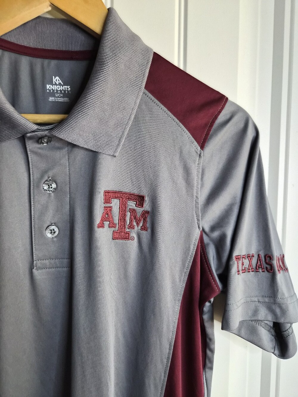 Small Texas A&M Aggies Polo NCAA Golf Football Casual Travel School College Gray